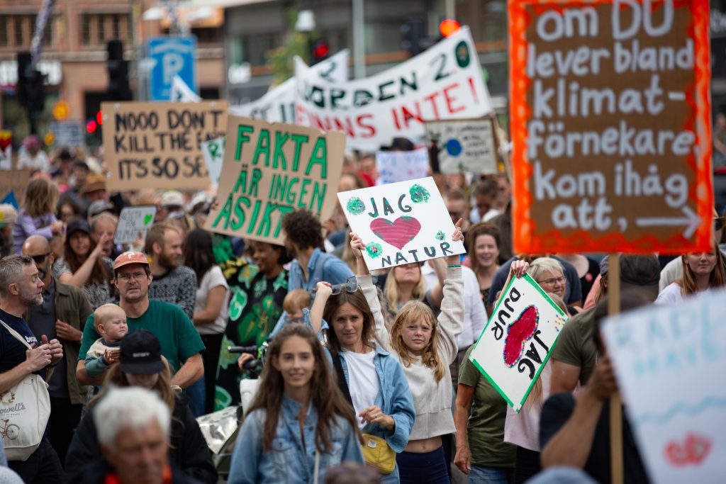 Stor klimatdemonstration hölls i Stockholm